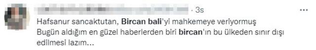 Hafsanur Sancaktutan'ın intihara teşebbüs ettiğini söyleyen Bircan Bali'ye tepki yağıyor: Bu kadına şiddet