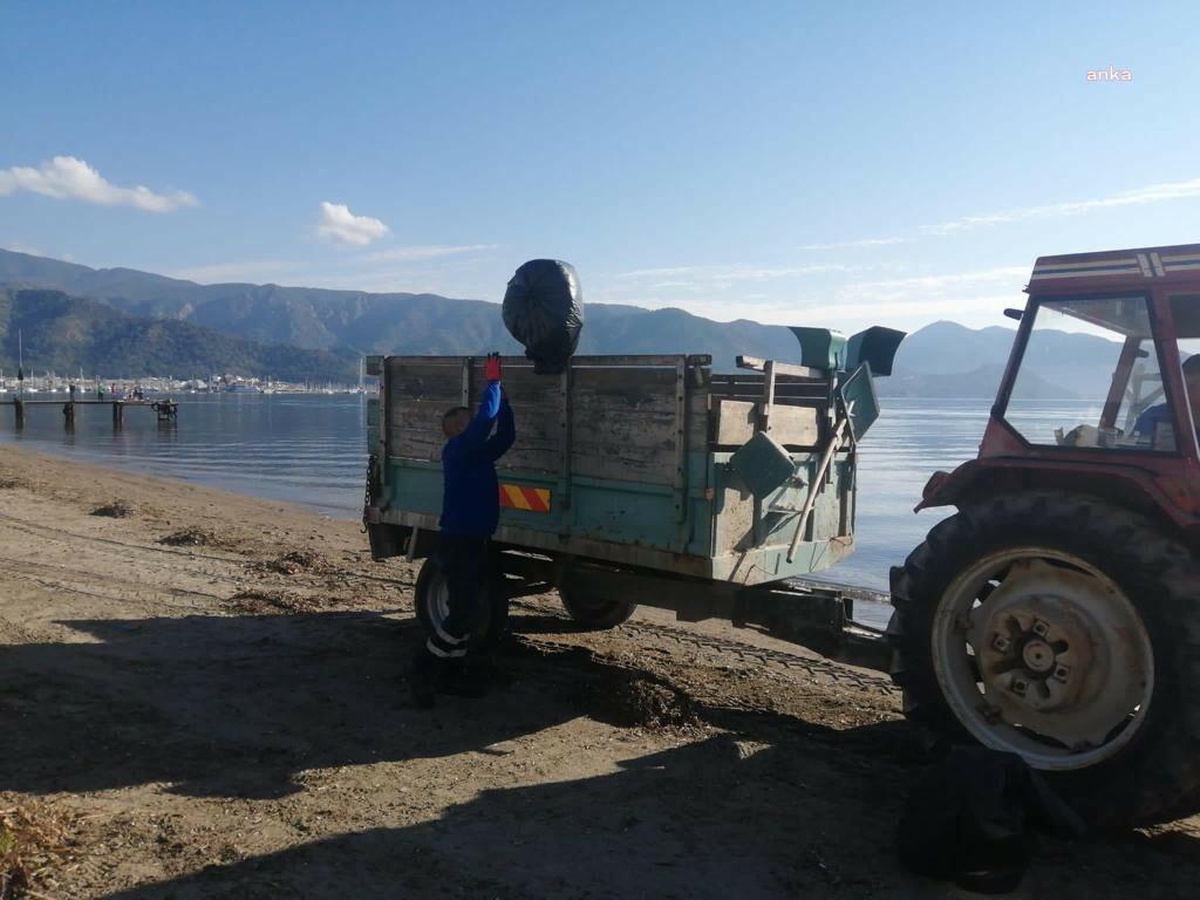 Marmaris Uzunyalı Sahili\'nde Temizlik Seferberliği
