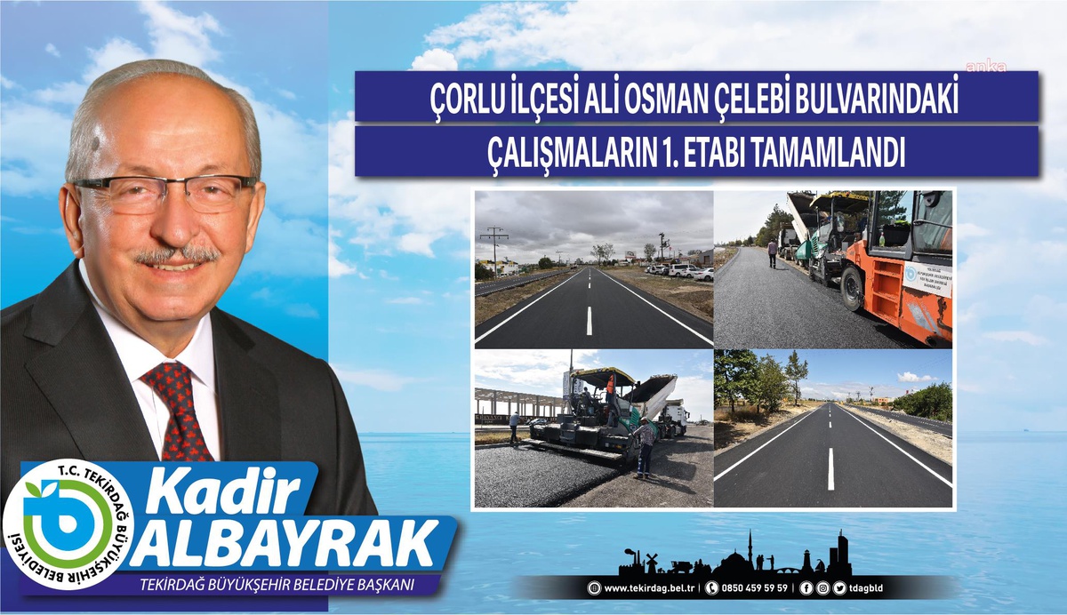 Tekirdağ Büyükşehir, Çorlu Ali Osman Çelebi Bulvarı\'nda 1. Etap Çalışmalarını Tamamladı