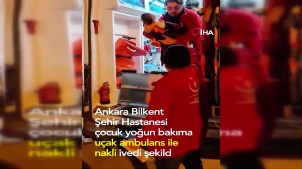 Jiyan bebek uçak ambulansla Ankara\'ya getirildi