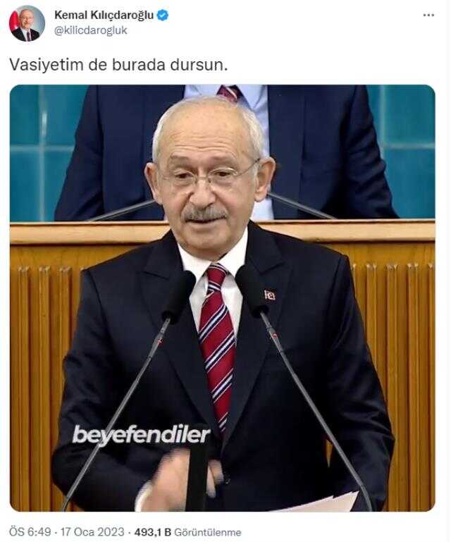 Kılıçdaroğlu 'Vasiyetim' deyip yeni video paylaştı Kılıçdaroğlu 'Vasiyetim' deyip yeni video paylaştı