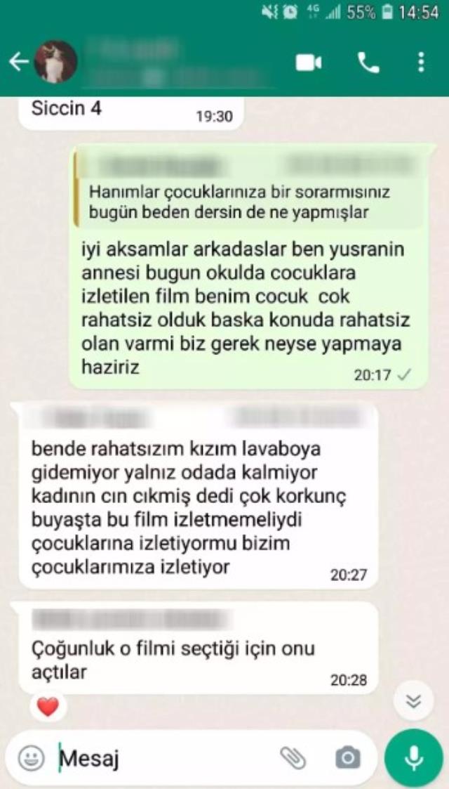 Öğretmenin 7. sınıfa giden öğrencilere Siccin 4 filmini izletmesi velilerin tepkisini çekti