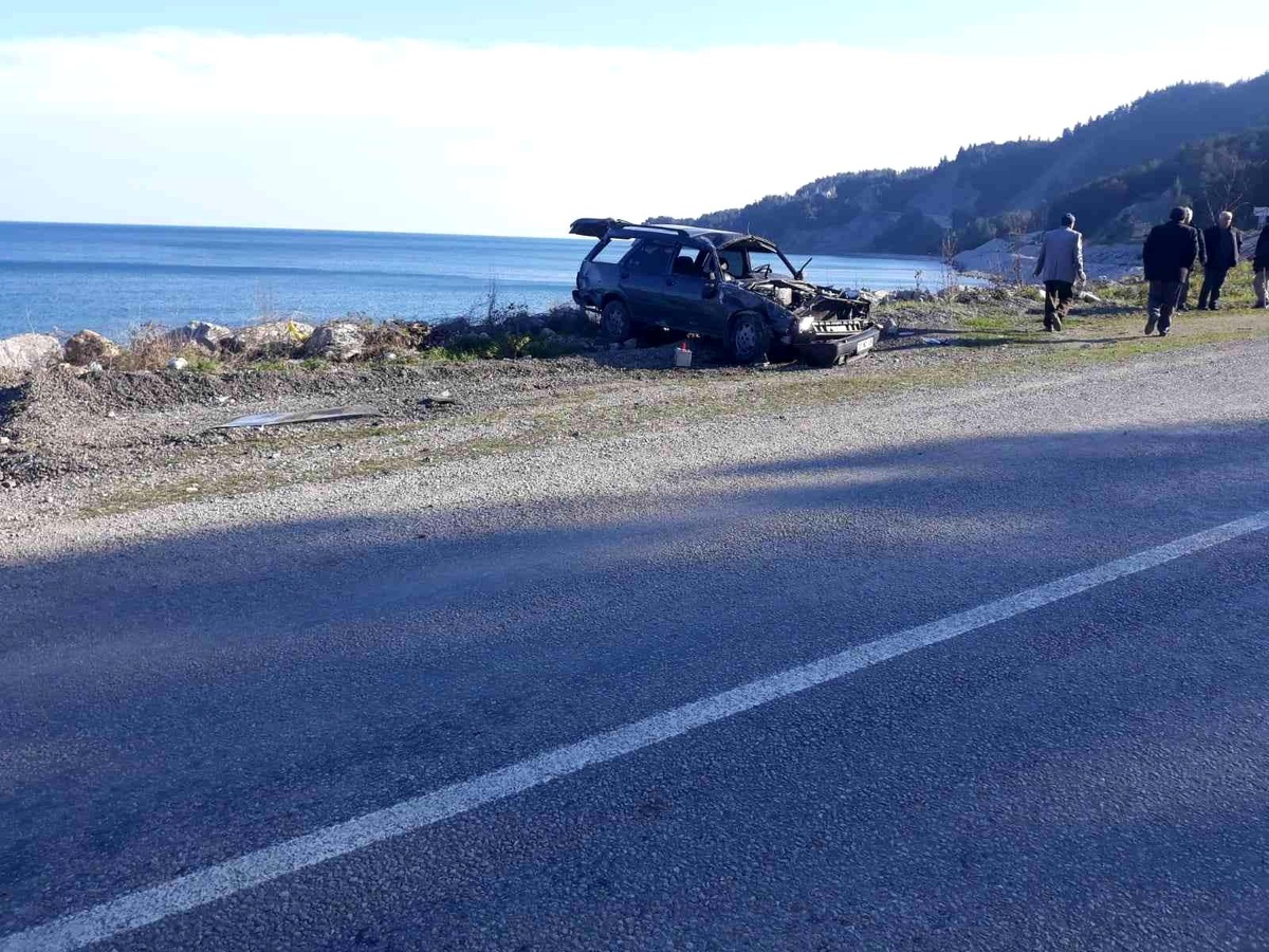 Takla atan otomobilin sürücüsü yaralandı
