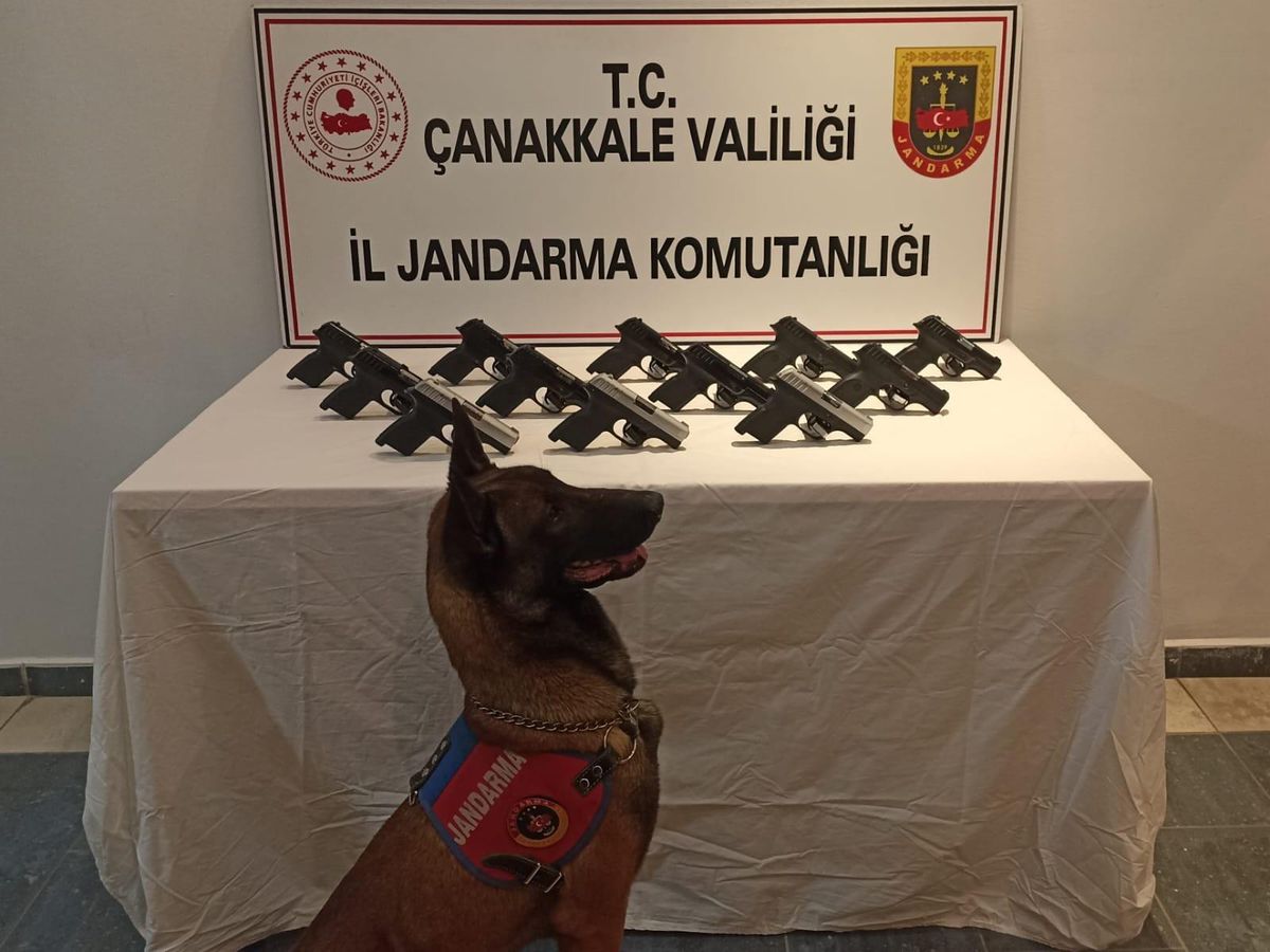 Çanakkale\'de jandarma operasyonunda 12 ruhsatsız tabanca ele geçirildi