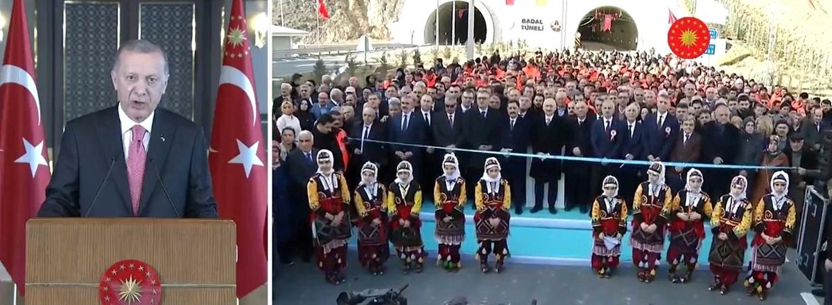 Cumhurbaşkanı Erdoğan, Badal Tüneli\'nin açılışını canlı bağlantıyla yaptı