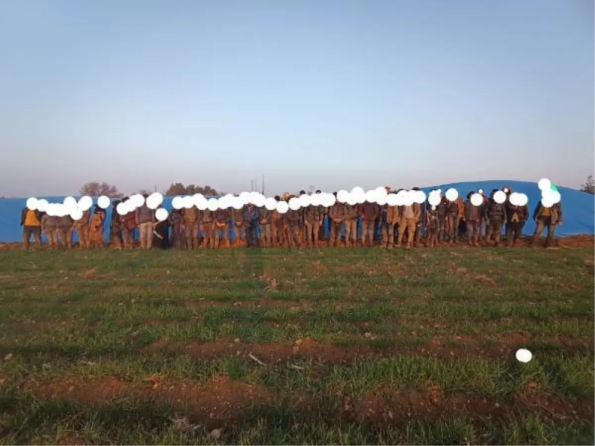 Kilis'te, arazide brandanın altına gizlenmiş halde 50 kaçak göçmen yakalandı