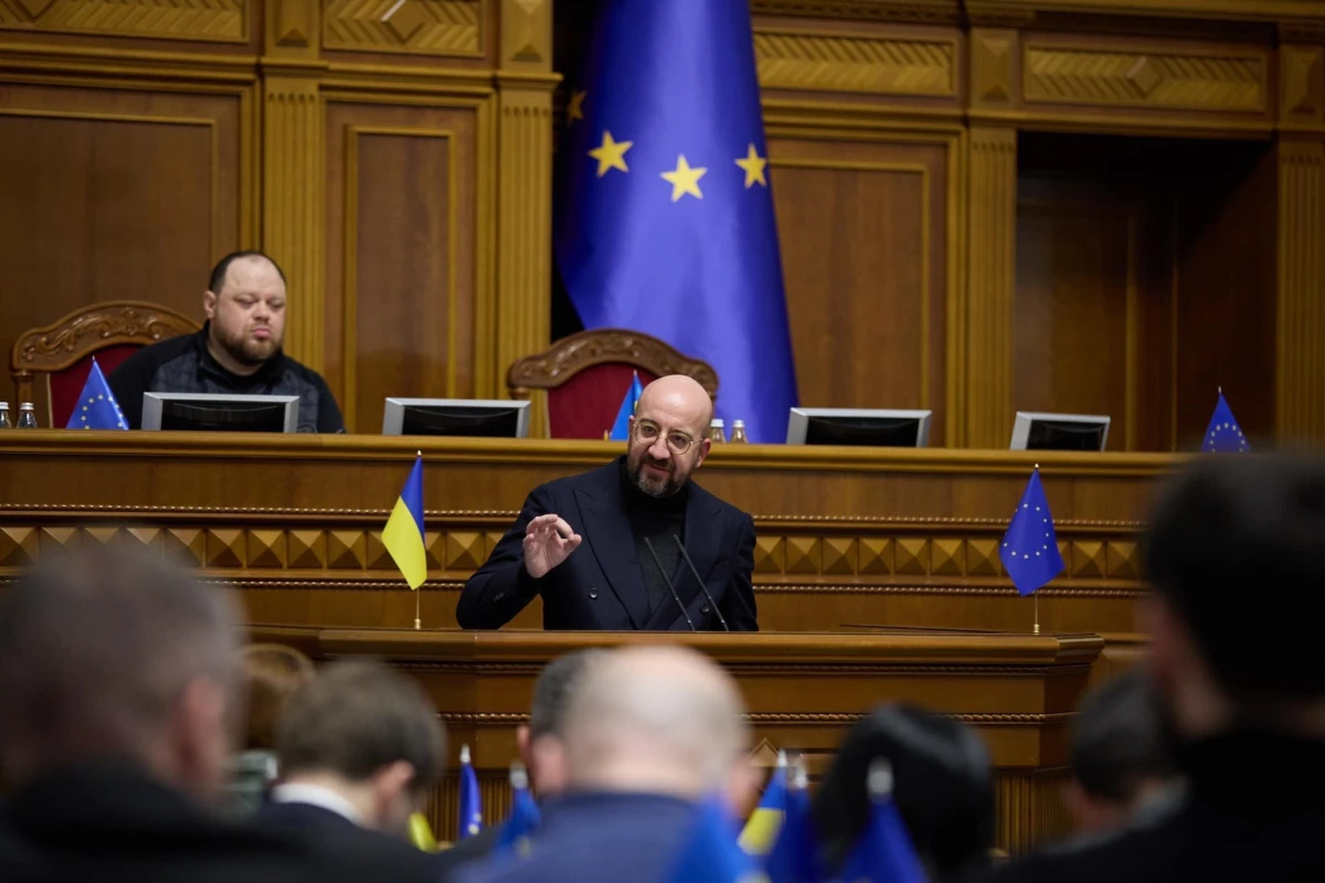 AB Konseyi Başkanı Michel, Ukrayna Parlamentosu\'nda konuştu