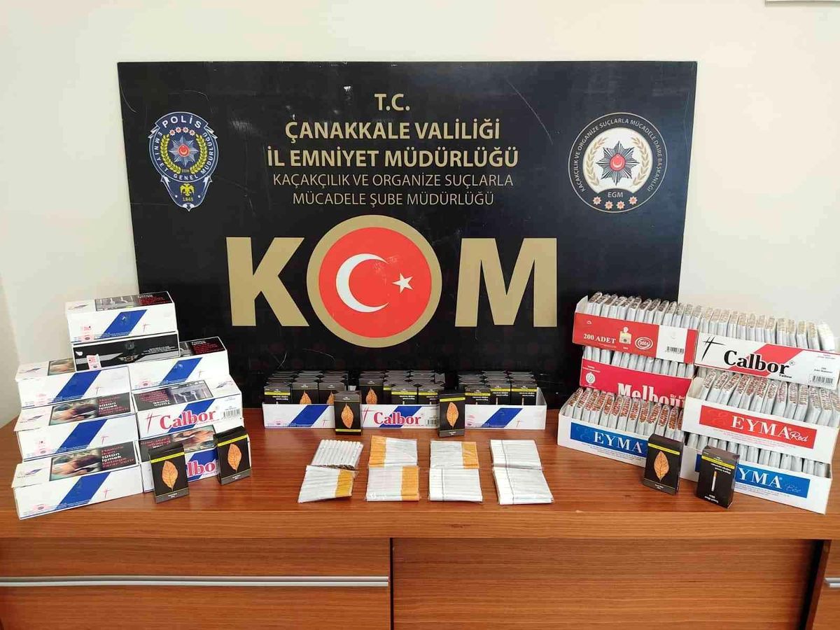 Çanakkale\'de 6 bin 40 doldurulmuş makaron ele geçirildi