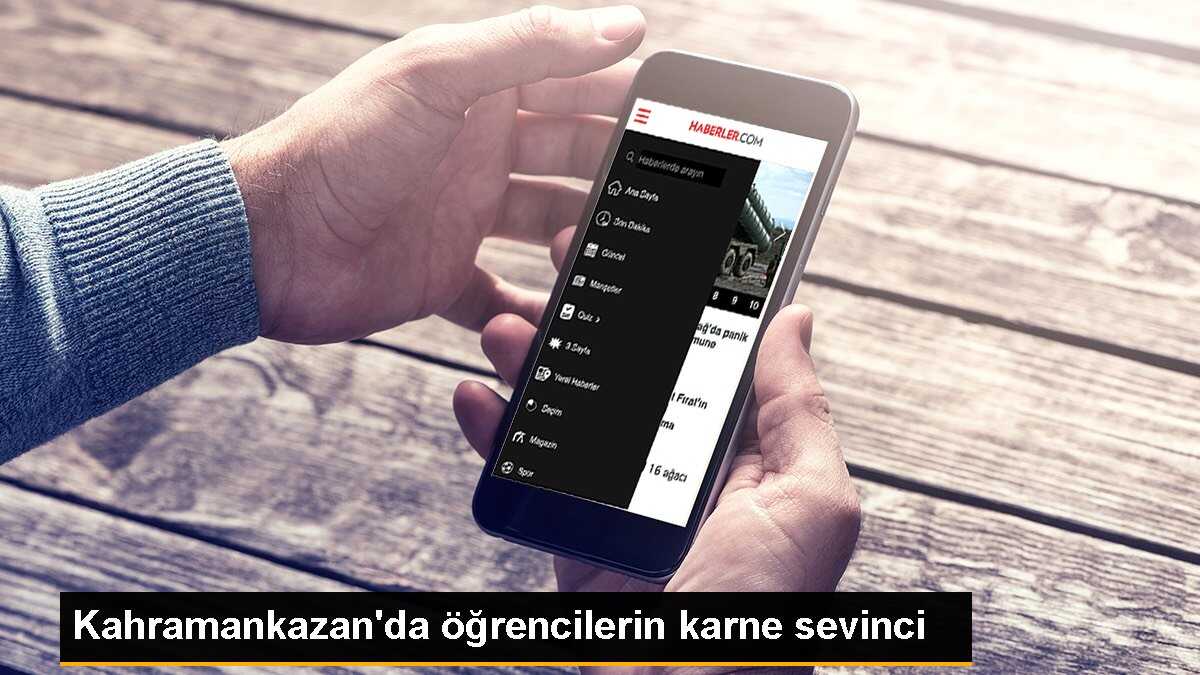 Kahramankazan\'da öğrencilerin karne sevinci