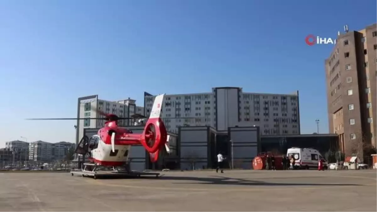 Kalp krizi geçiren hasta, ambulans helikopter ile hastaneye sevk edildi