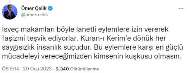 Kur'an yakma eylemine izin veren İsveç'in Ankara büyükelçisi bakanlığa çağrıldı! Skandallar bitmek bilmiyor