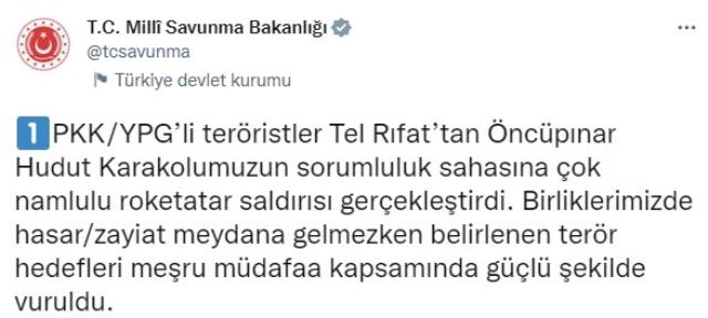 PKK/YPG'li teröristlerden Kilis'e hain saldırı! 6 roket birden attılar