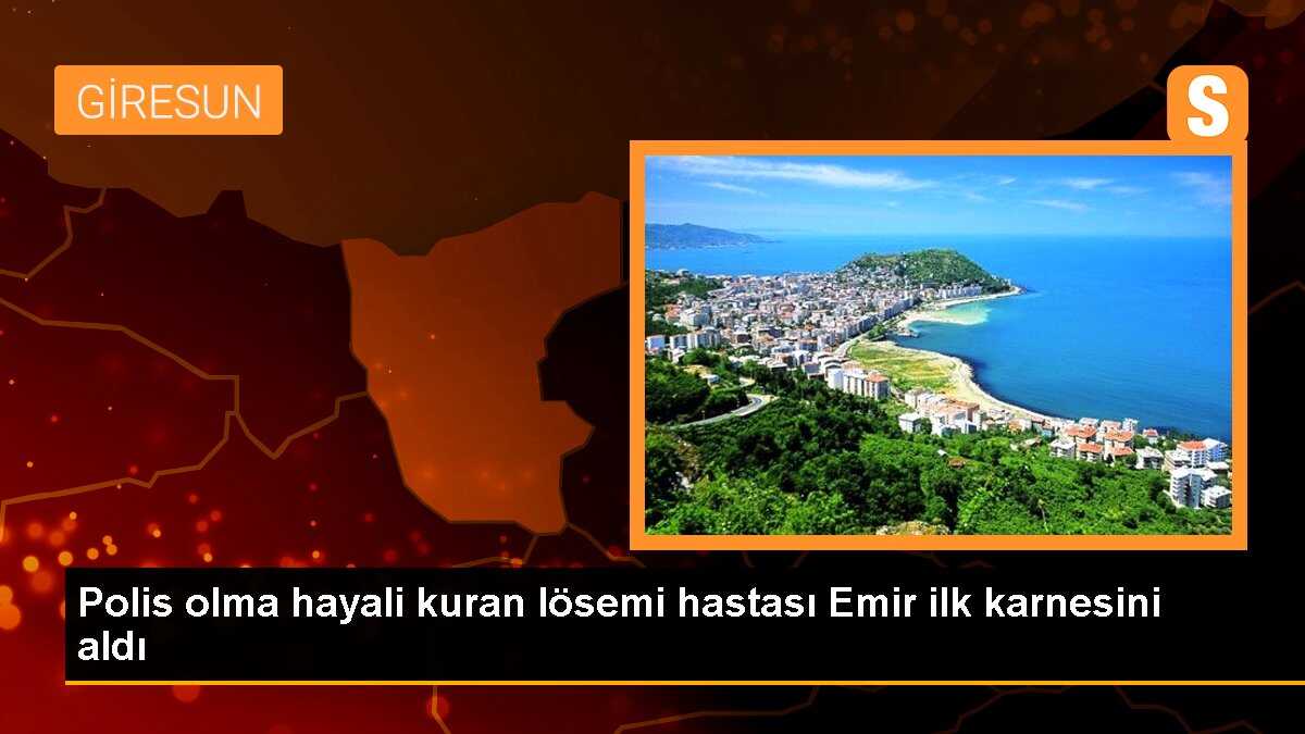 Polis olma hayali kuran lösemi hastası Emir ilk karnesini aldı
