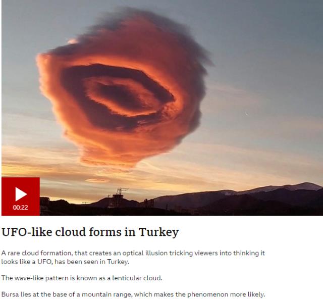 Bursa'daki ilginç bulut görüntüsü dünya basınında: Türkiye'de UFO benzeri bulutlar oluştu