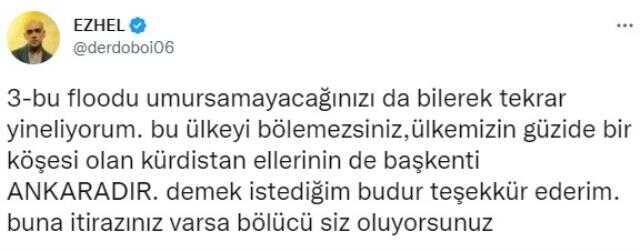 'Kürdistan'ın başkenti Ankara'dır' sözünden dolayı tepki çeken Ezhel'den açıklama: Laflarımı başka yere çekmeyin