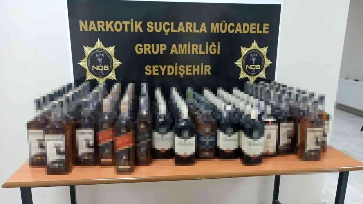Şüphe üzerine durdurulan kamyonda kaçak içki ele geçirildi