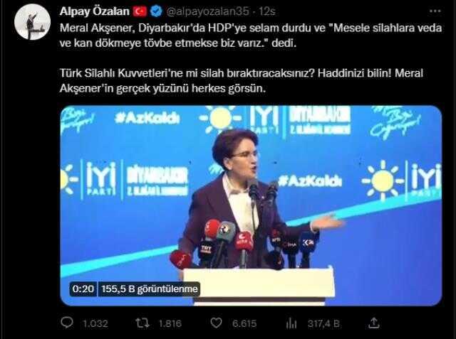 Akşener'in sözlerine AK partili vekilden yanıt: Türk Silahlı Kuvvetleri'ne mi silah bıraktıracaksınız? Haddinizi bilin!