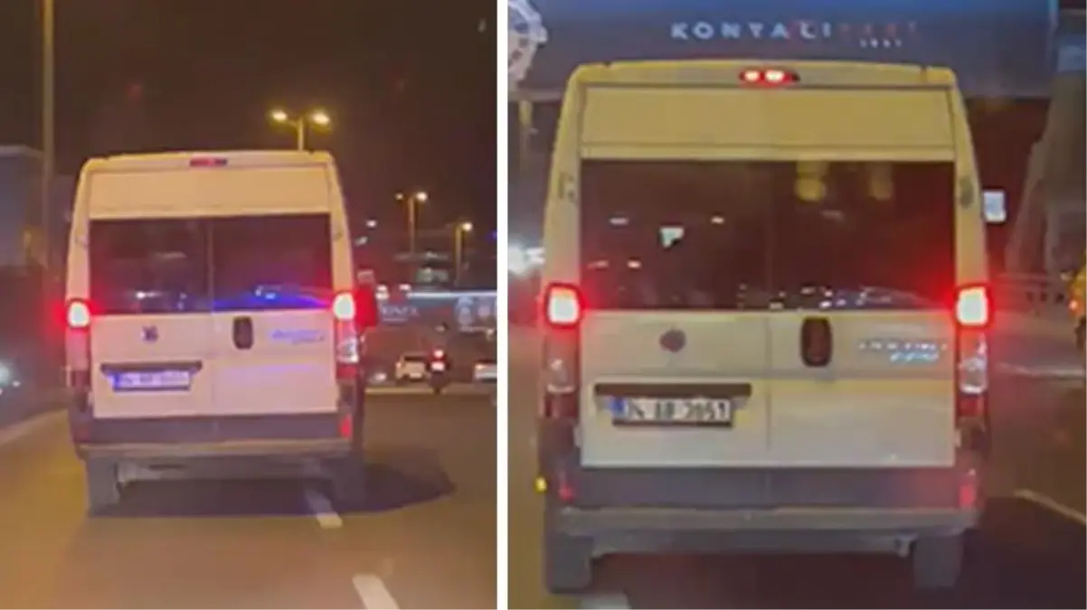İçinde hastaneye yetişmesi gereken hastanın olduğu ambulansa yol vermeyen zorba sürücü kamerada
