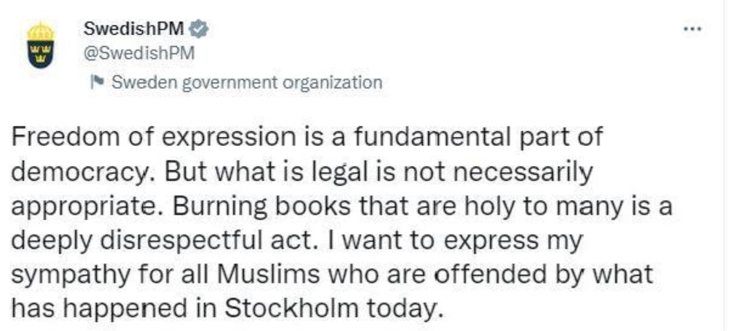 İsveç Başbakanı Kristersson: Saygısızca bir davranış