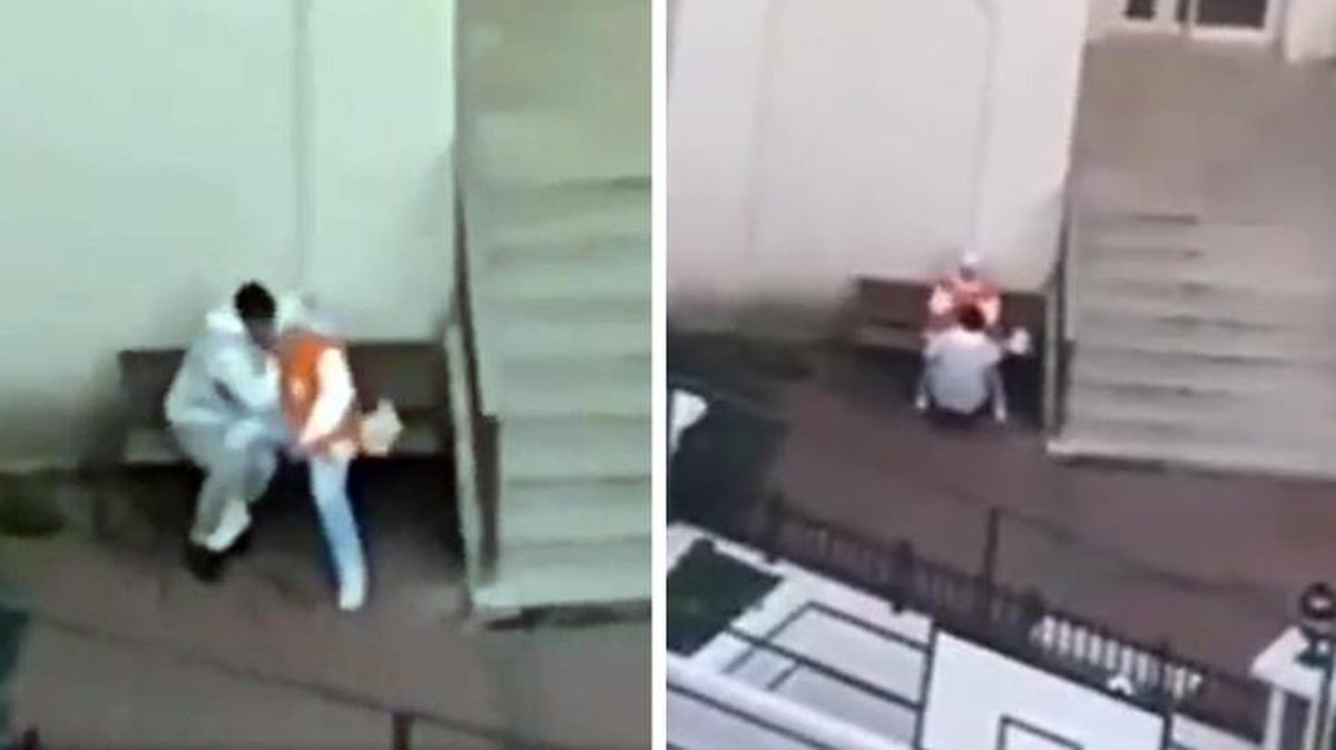 Cami bahçesinde uygunsuz görüntü! Durumu fark eden görevliler anında müdahale etti