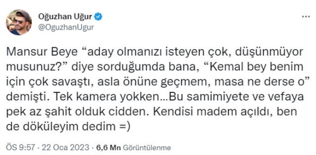 Mansur Yavaş, cumhurbaşkanlığı adaylığında net konuştu: Kılıçdaroğlu'nun önüne geçmem