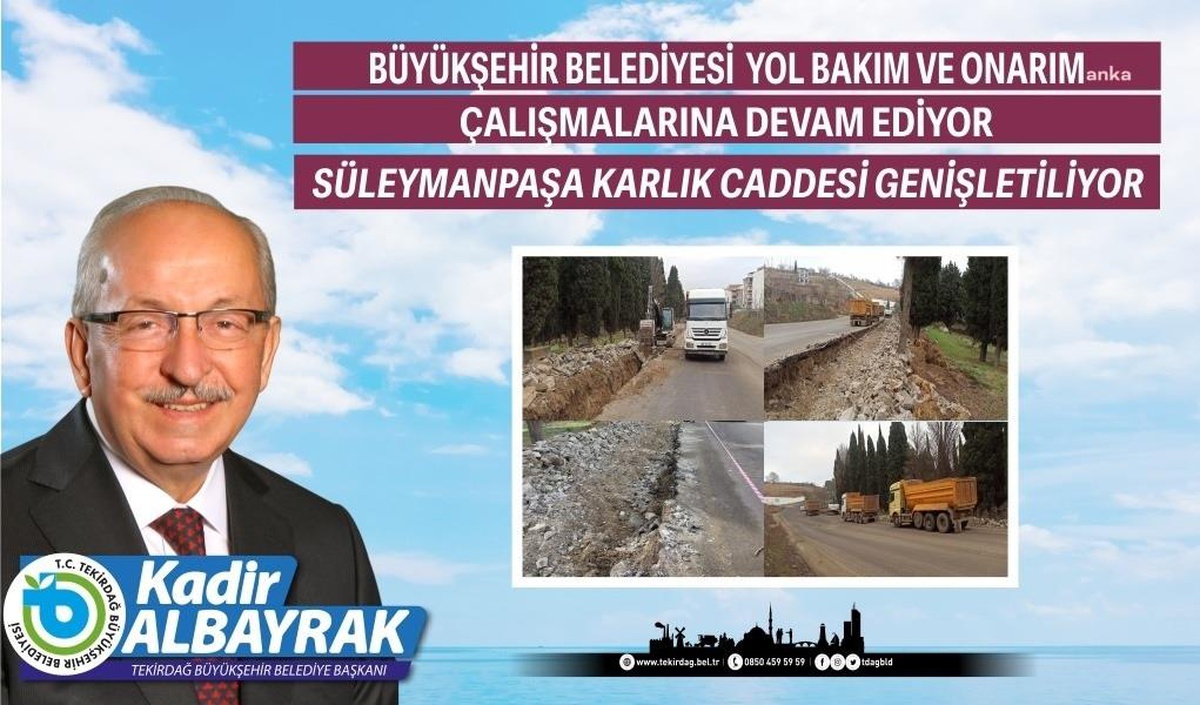 Tekirdağ Büyükşehir, Süleymanpaşa Karlık Caddesi\'ni Genişletiyor