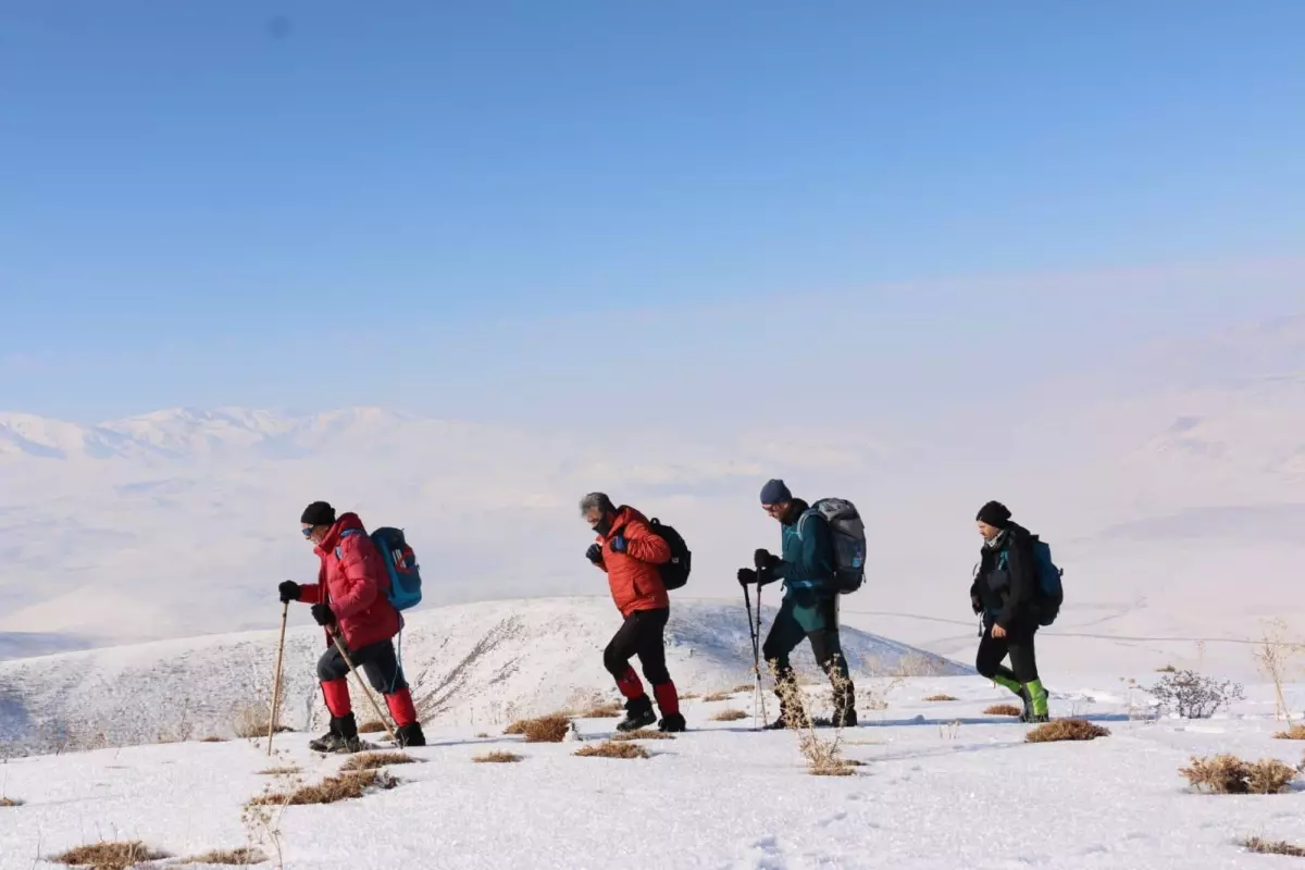 Van'da dağcılar 2 bin 800 rakımlı Hayal Dağı'na tırmandı