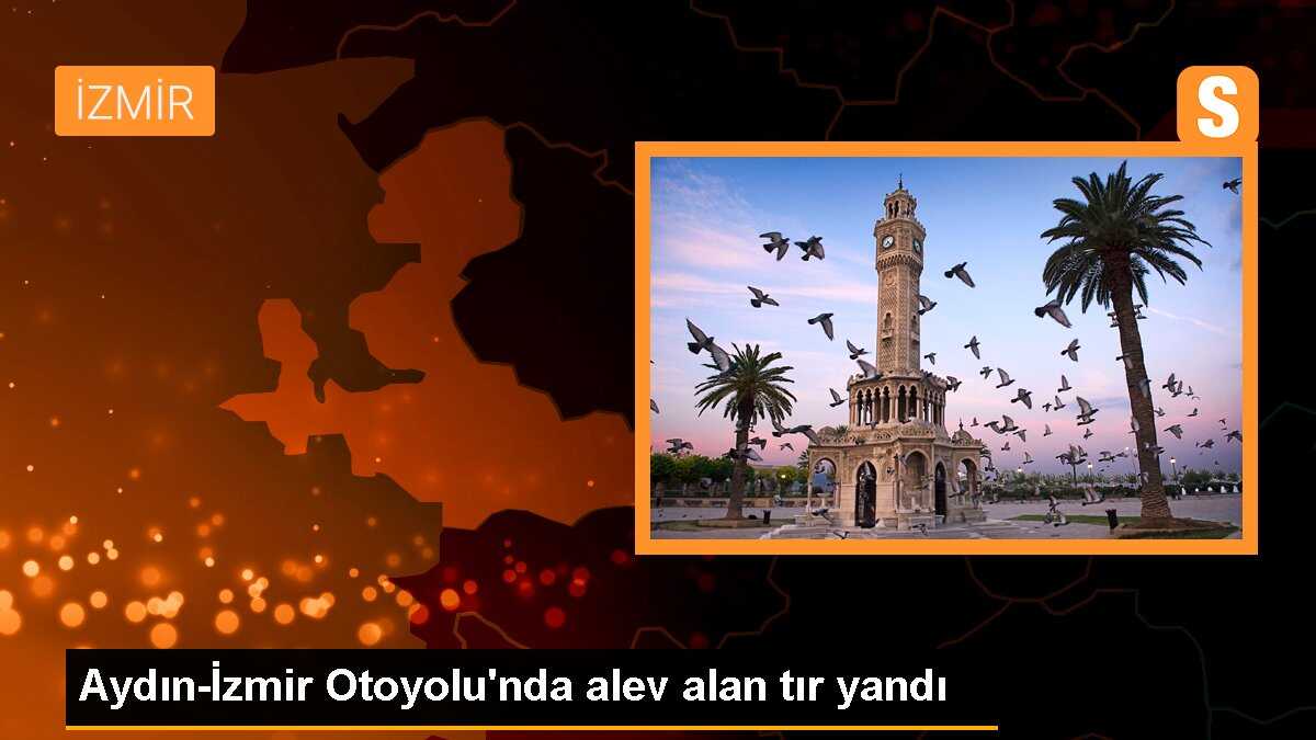 Aydın-İzmir Otoyolu\'nda alev alan tır yandı