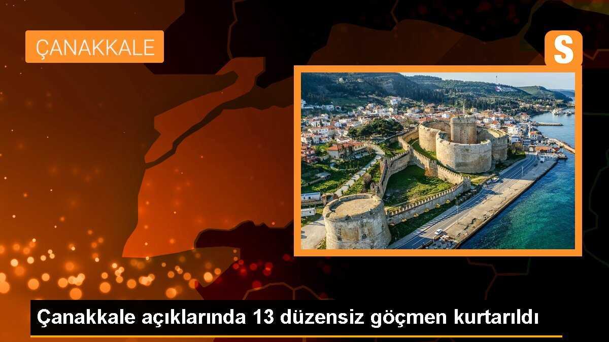 Çanakkale açıklarında 13 düzensiz göçmen kurtarıldı