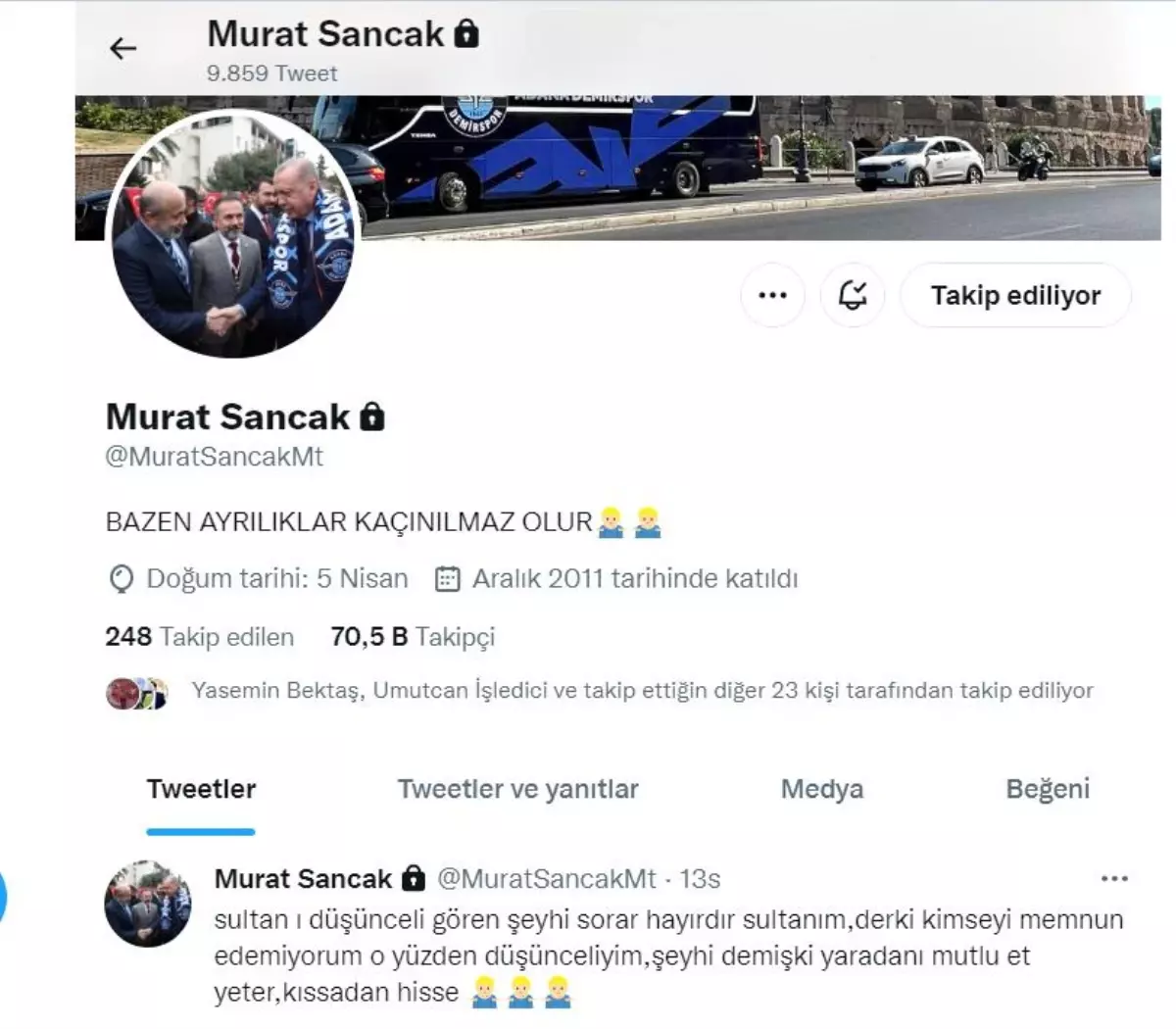 Başkan Murat Sancak\'tan düşündüren mesaj!