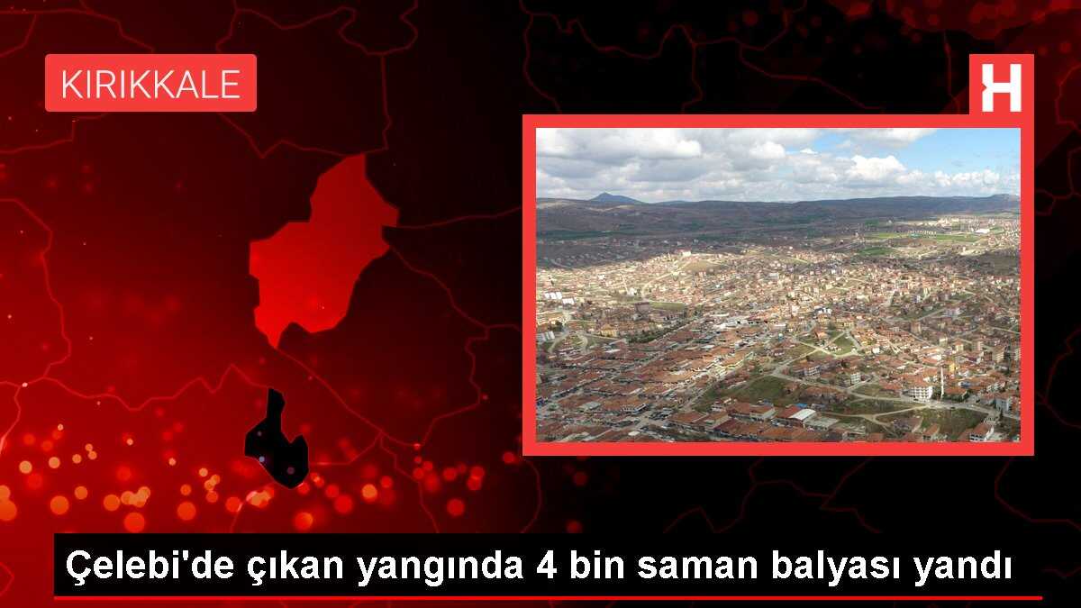 Çelebi'de çıkan yangında 4 bin saman balyası yandı