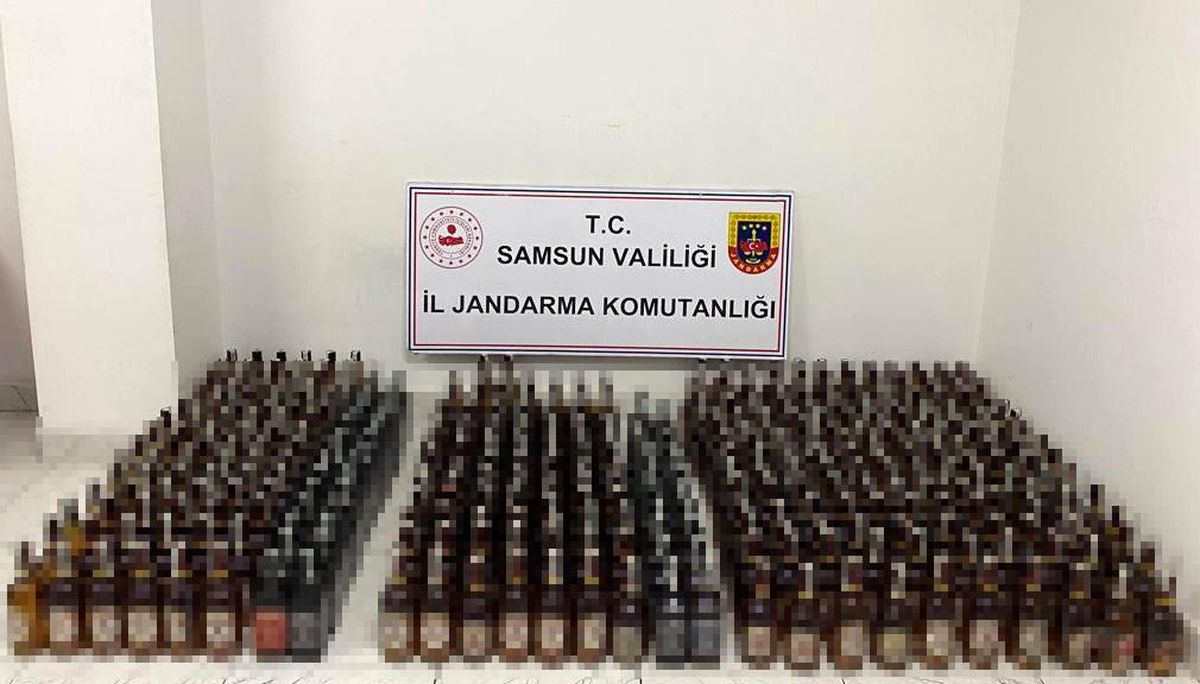 Samsun\'da jandarmadan kaçak içki operasyonu