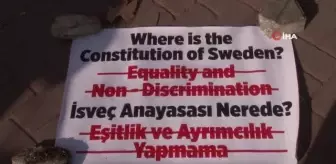 Başkent'te bir vatandaş, İsveç Büyükelçiliği önünde Kur'an'ın yakılmasına tepki gösterdi