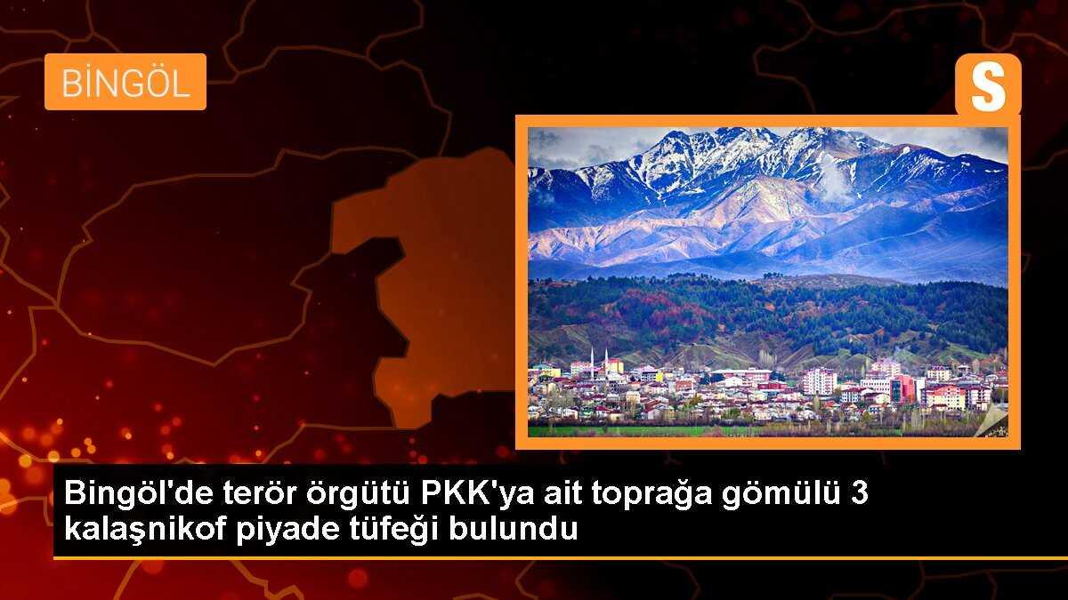 Bingöl\'de terör örgütü PKK\'ya ait toprağa gömülü 3 kalaşnikof piyade tüfeği bulundu