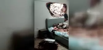 İnşaat çalışması sırasında bir evin duvarı yıkıldı