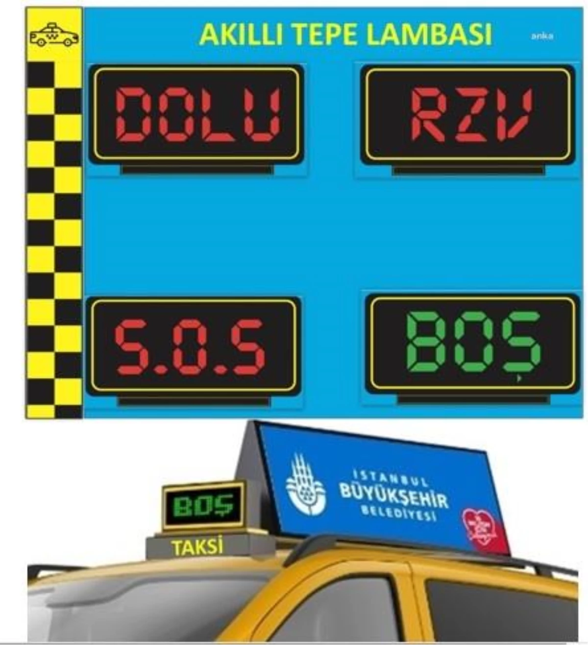 İstanbul\'da Taksilerde \'Akıllı Tepe Lambası\' Uygulamasına Geçilecek