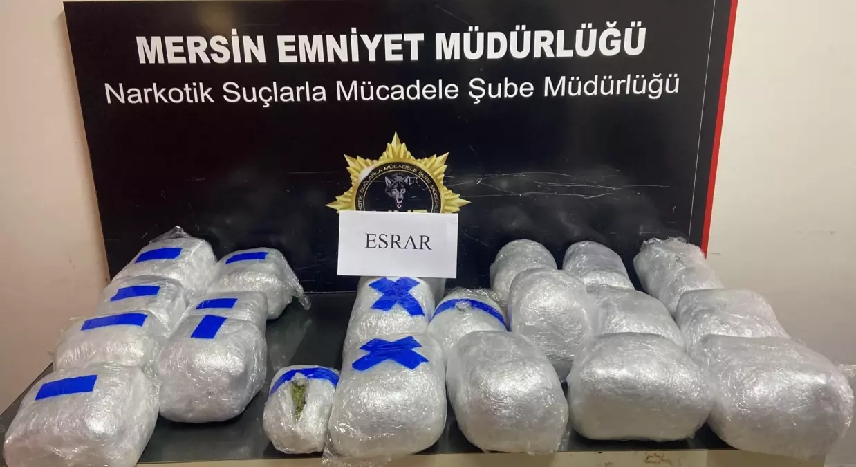 Mersin\'de tırdaki ev eşyalarına gizlenmiş 24 kilogram esrar ele geçirildi