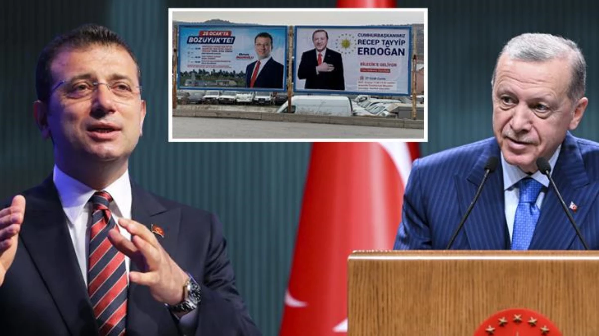 Bu ilçedeki bilboardlarda Erdoğan ve İmamoğlu yan yana