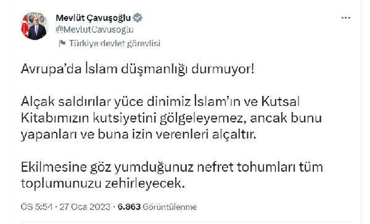 Bakan Çavuşoğlu: Nefret tohumları tüm toplumunuzu zehirleyecek