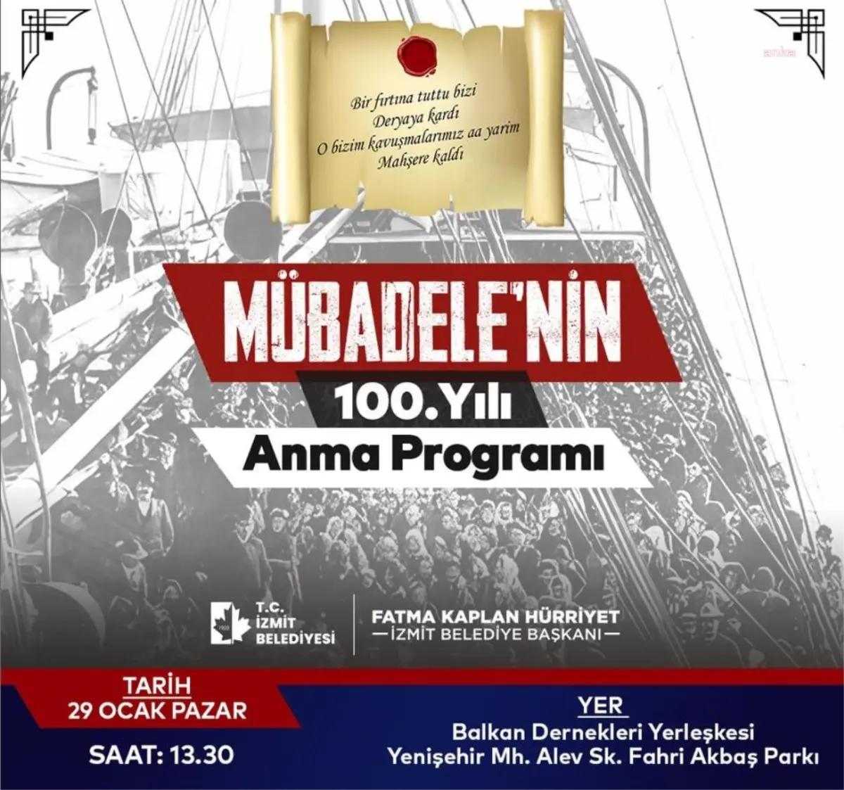 İzmit\'te Lozan Mübadele Sözleşmesi\'nin 100. Yılı Anılacak