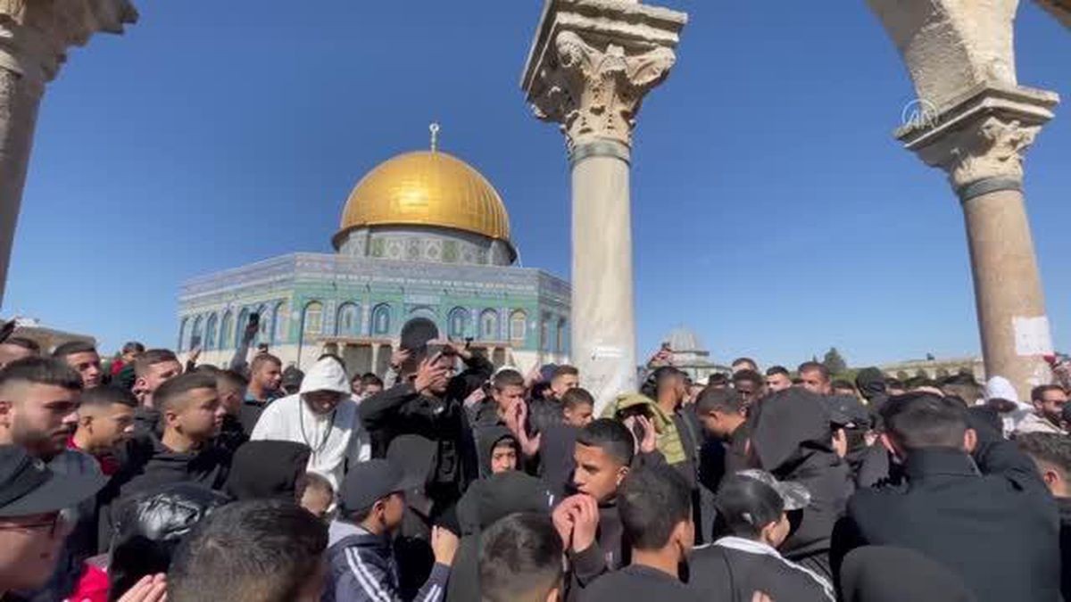 Mescid-i Aksa'da Cenin'e destek gösterisi (2)