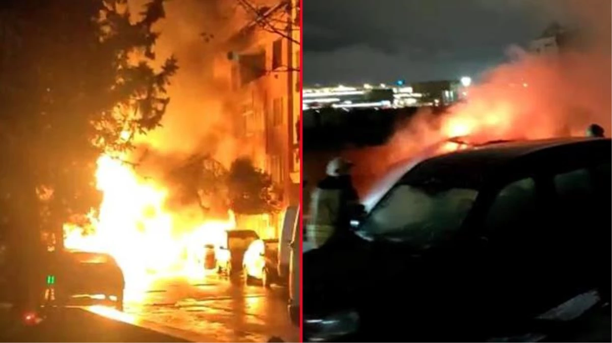 Zeytinburnu\'nda bir sokakta doğal gaz patlaması! 4 araç alev aldı