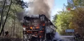 Güney Koreli turistleri taşıyan tur otobüsü alev alev yandı