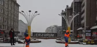 Son yılların en kurak kışını yaşayan Erzurum'da kar yağışı