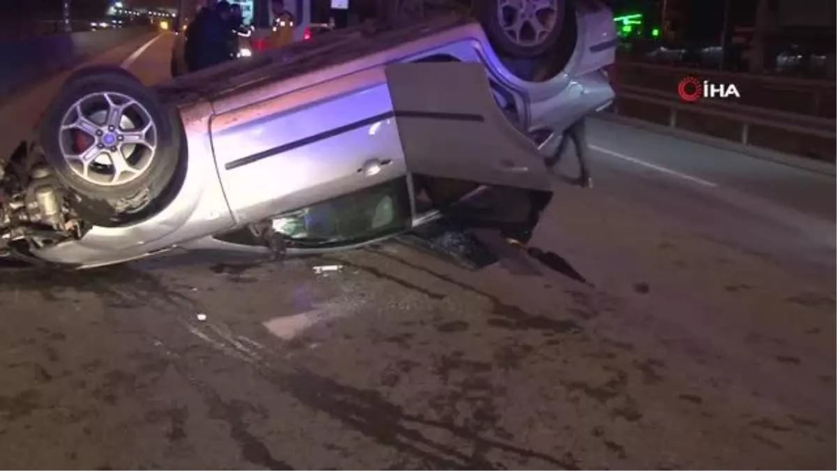 D-100?de kontrolden çıkan araç takla attı: 3 yaralı