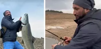 Amatör balıkçının oltasına 1.16 metre uzunluğunda turna balığı takıldı