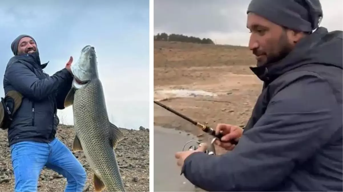 Amatör balıkçının oltasına 1.16 metre uzunluğunda turna balığı takıldı