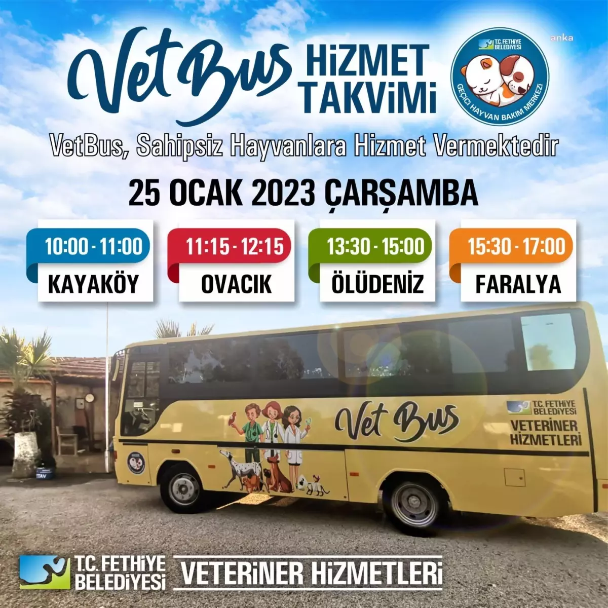 Fethiye Belediyesi\'nin Gezici Veteriner Kliniği \'Vetbus\' Sahada