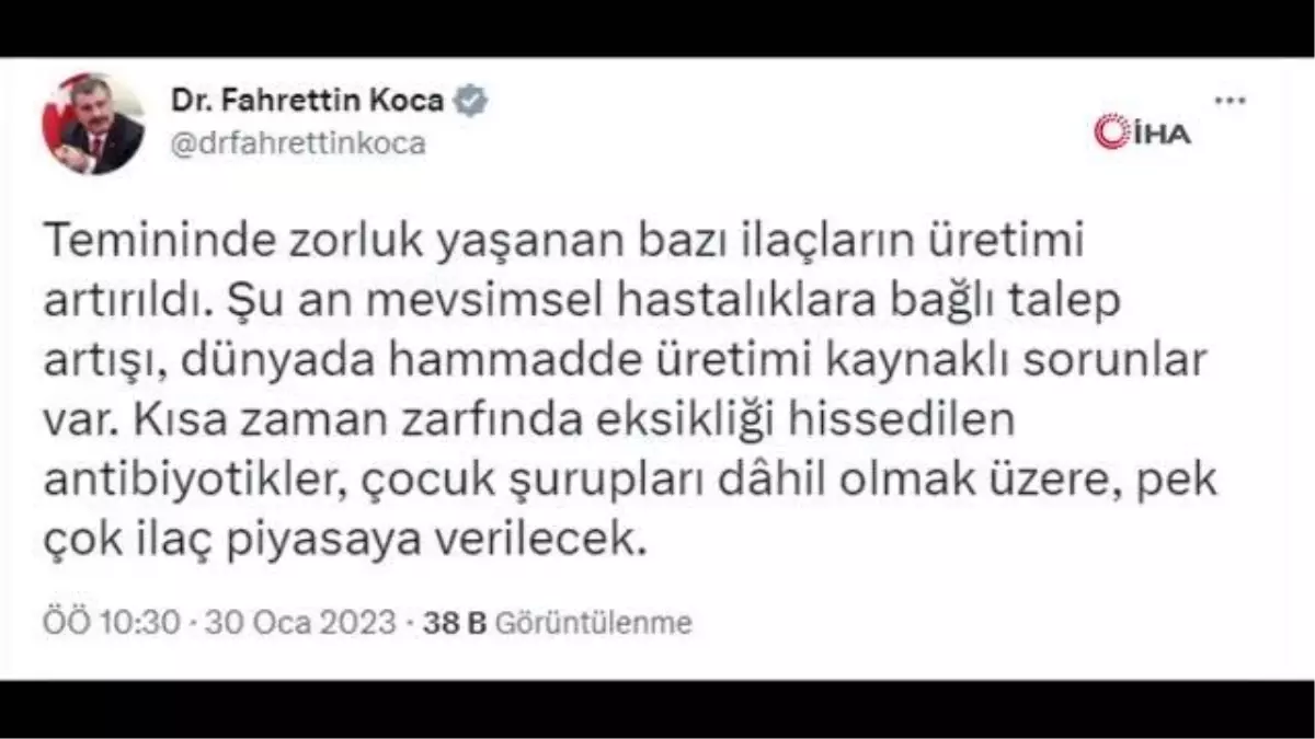 Sağlık Bakanı Koca\'dan \'sahte ilaç\' iddialarına ilişkin açıklama