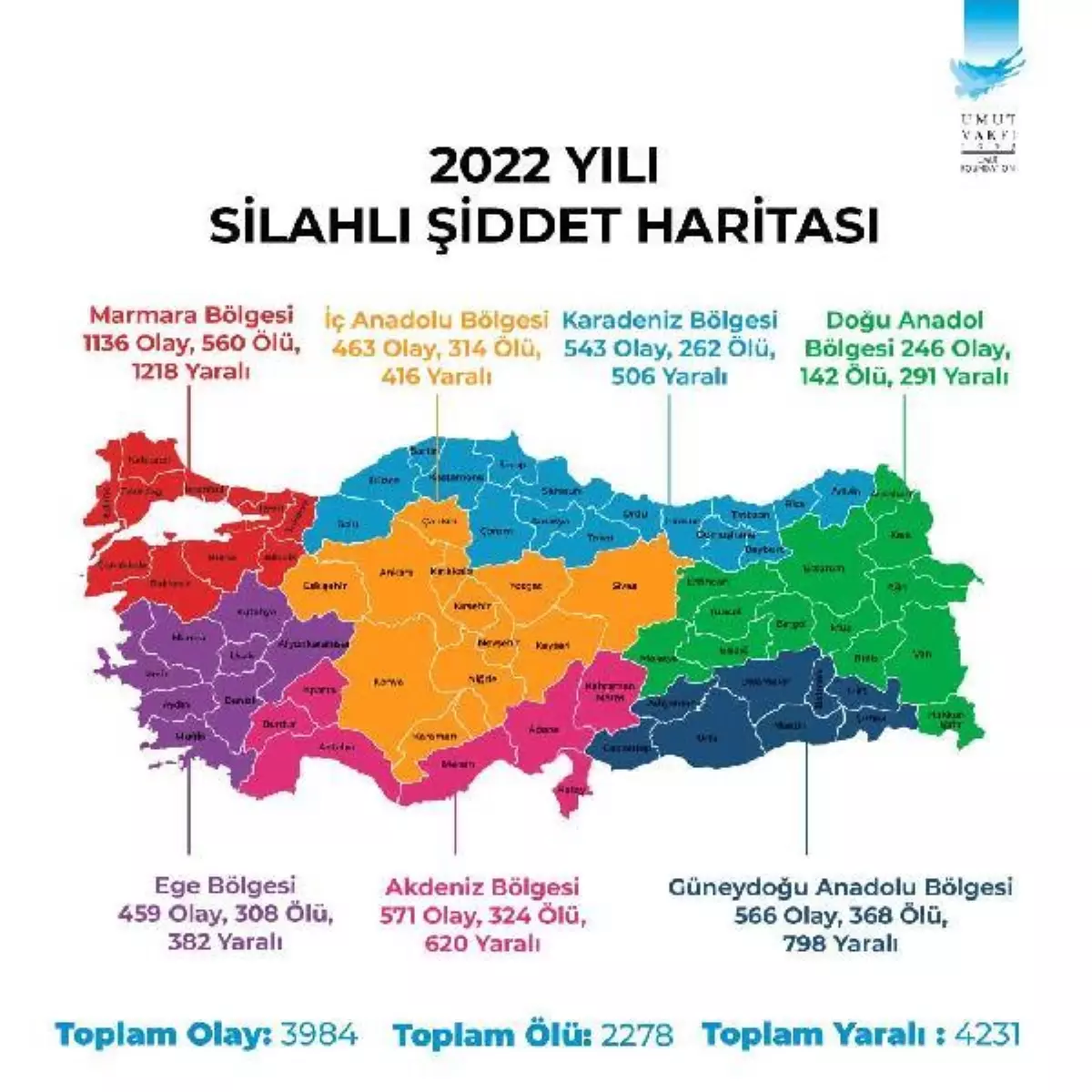 Türkiye Silahlı Şiddet Raporu: 2022\'de 2 bin 278 kişi öldürüldü